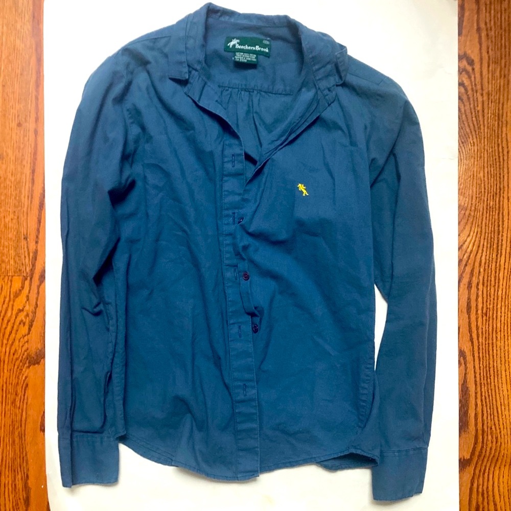 Beechers Brook Navy Casual Button Down Shirt